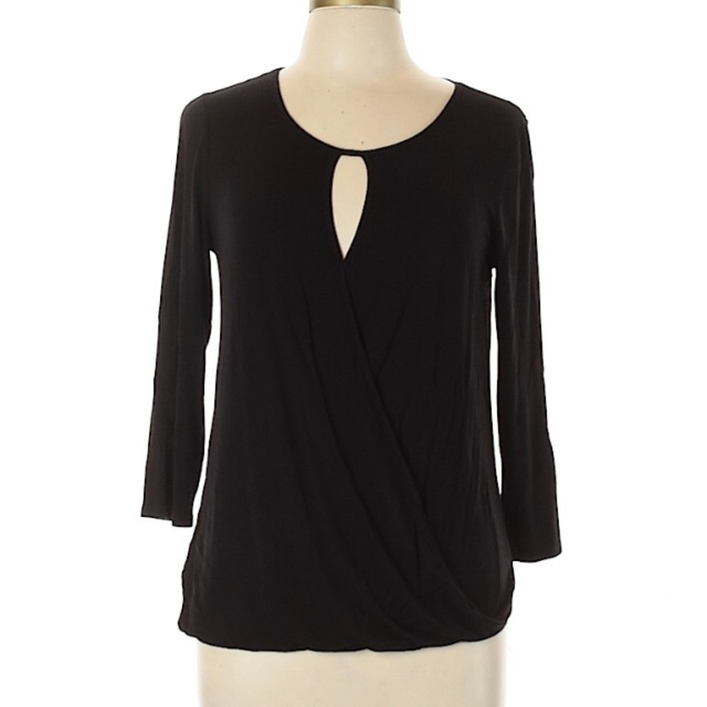 NWOT Cable & Gauge black surplice knit top